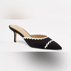 NWT Ann Taylor Ric Rac Scallop Embroidered
Mule Pump Heel 5.5